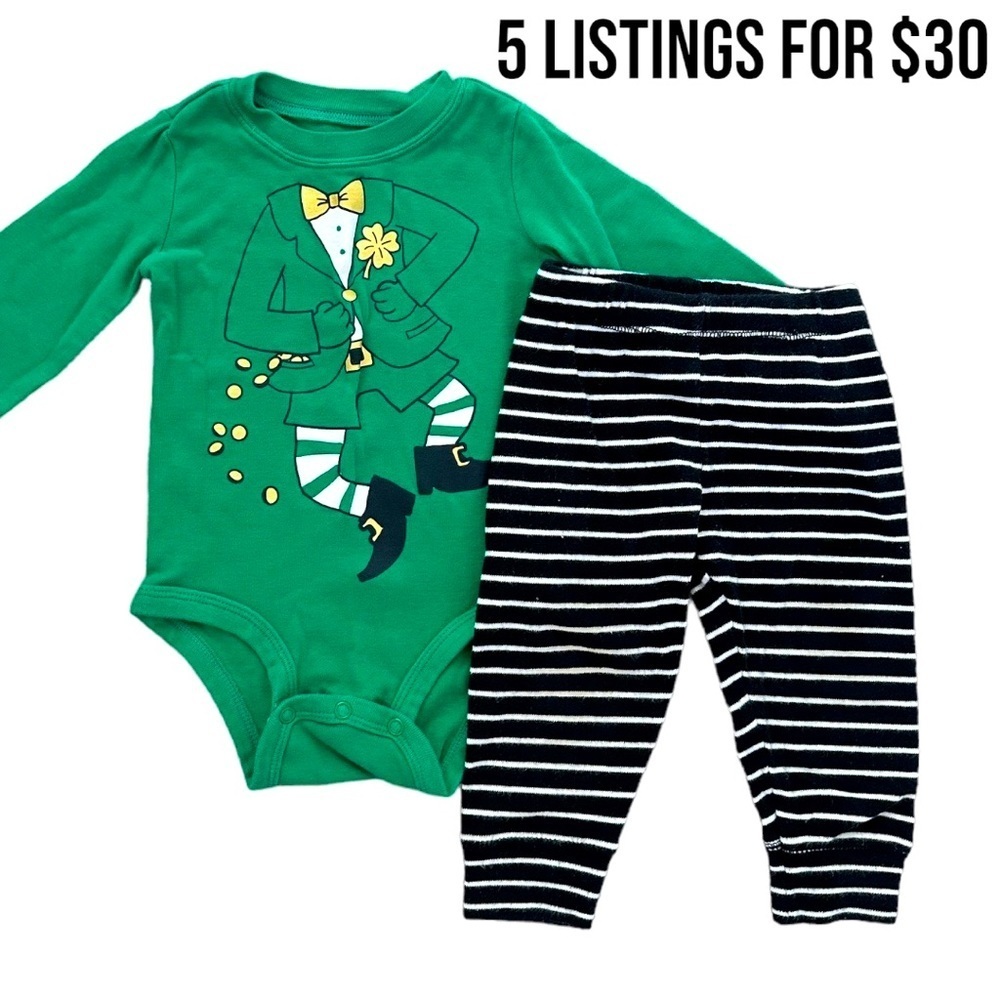 12 month baby boy St Patrick’s Day matching outfit set